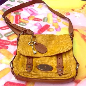 Fossil leather hang bag purse super soft